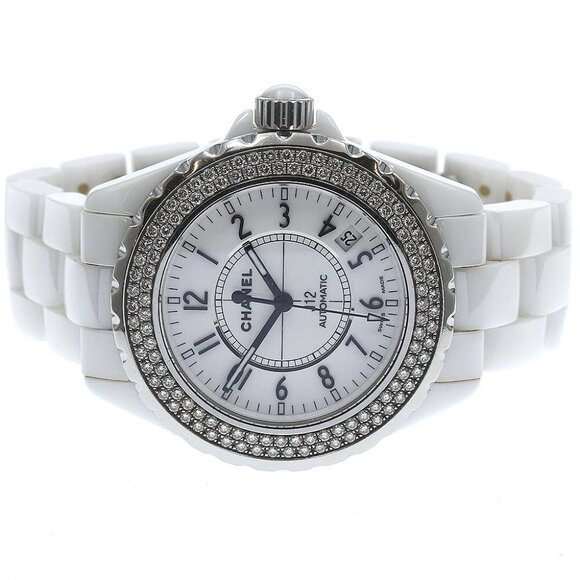 CHANEL J12 H0969 Diamond bezel white ceramic white Dial Automatic Men's - Picture 1 of 11